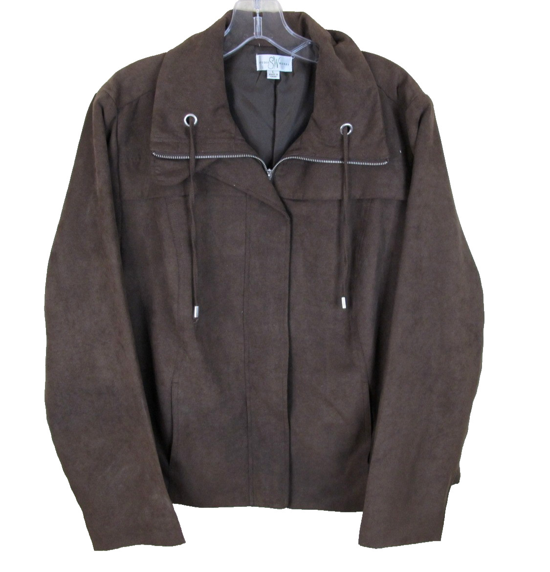 Studio Works Brown Full Zip Jacket Women’s Large Spring Fall – NEW!