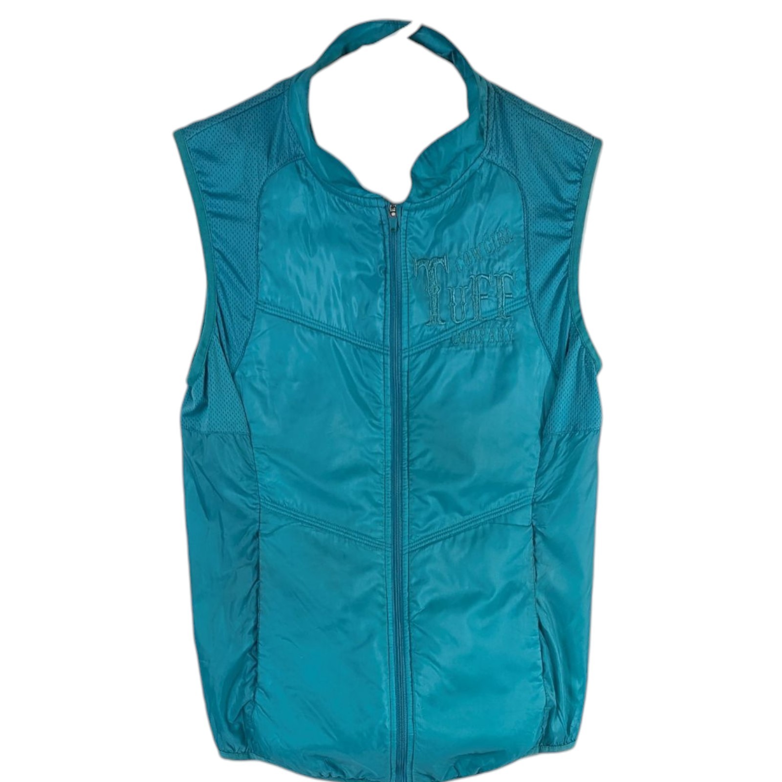 Cowgirl Tuff Vest Aquamarine Sz Medium Lightweight Teal Smooth Sexy