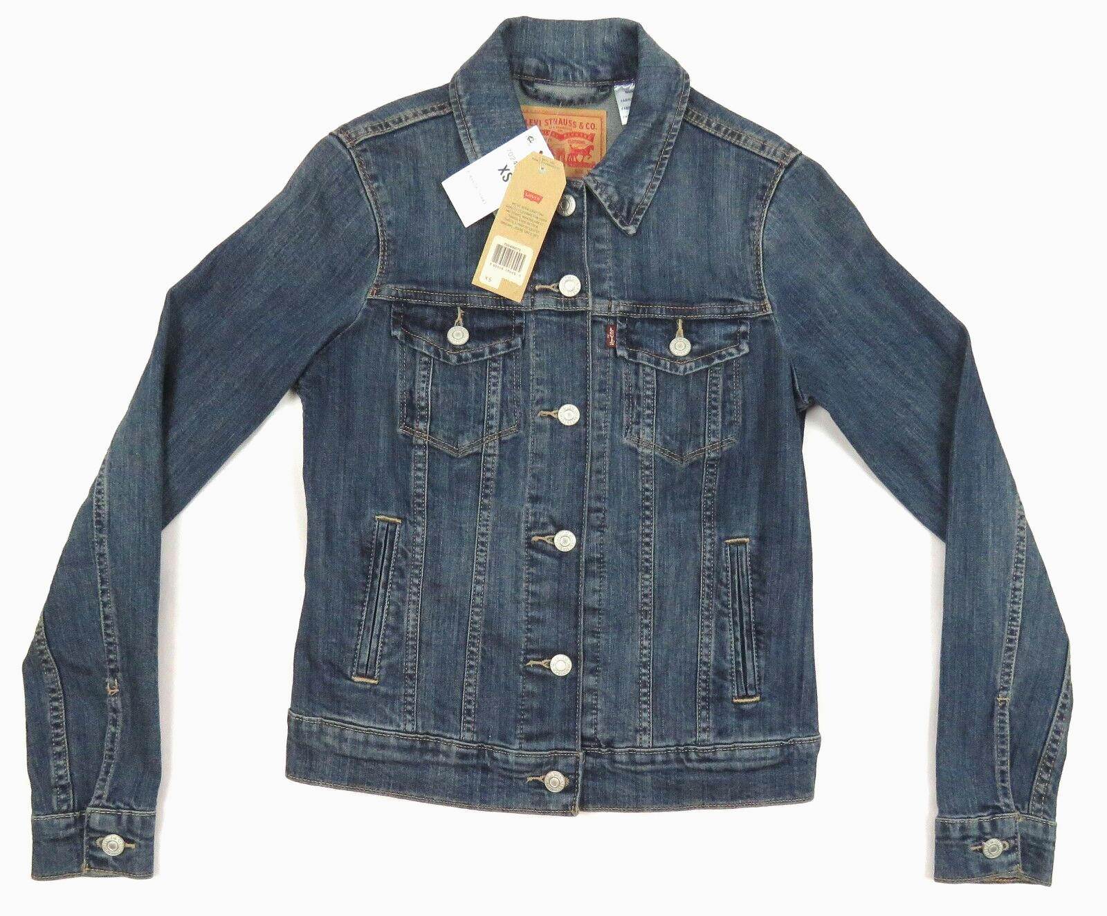 NWT Levi Strauss Trucker Rancher Denim Jean Stretch Jacket XS