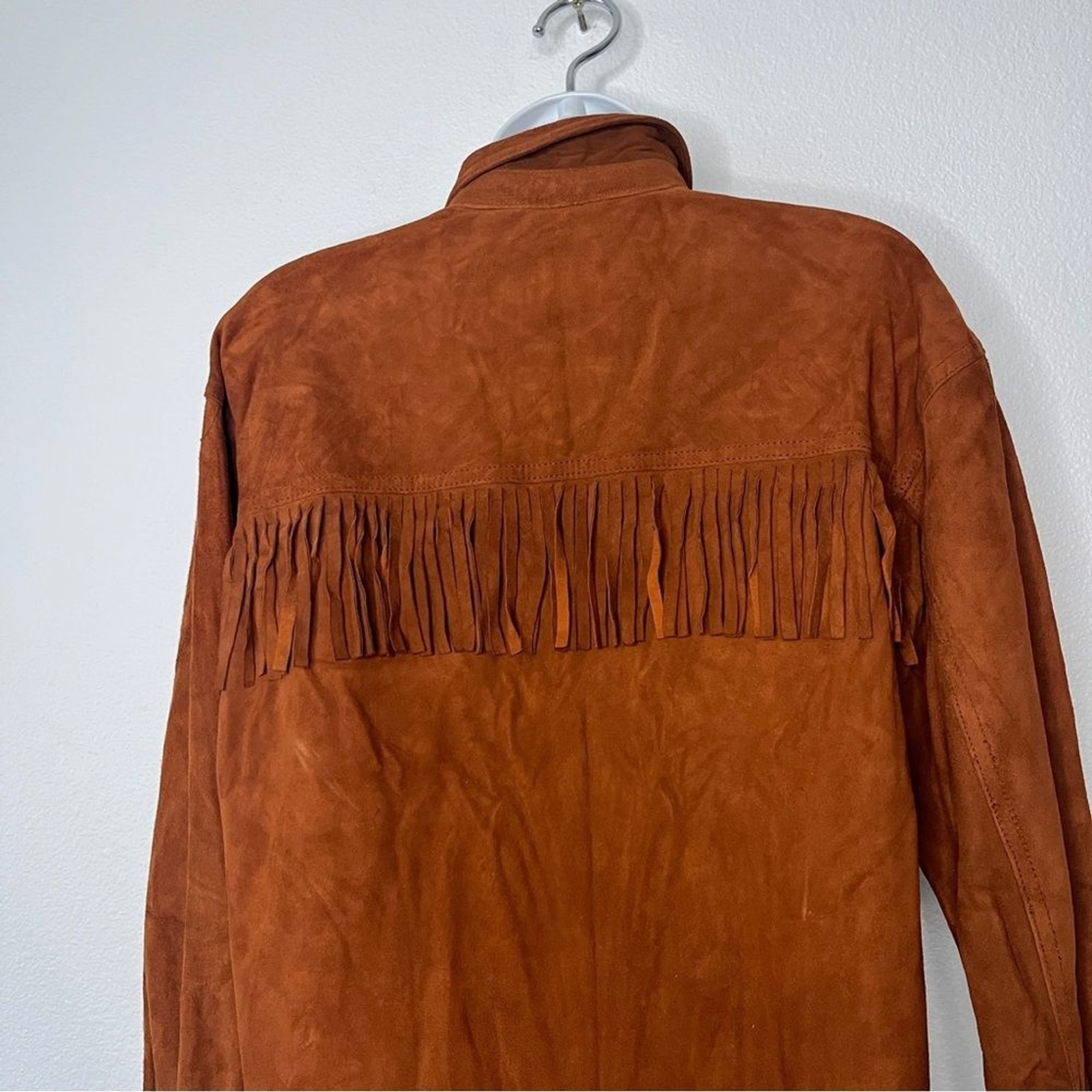 Lizwear 90s Fringe Leather Western Festival Suede Cowgirl Jacket Small Petite