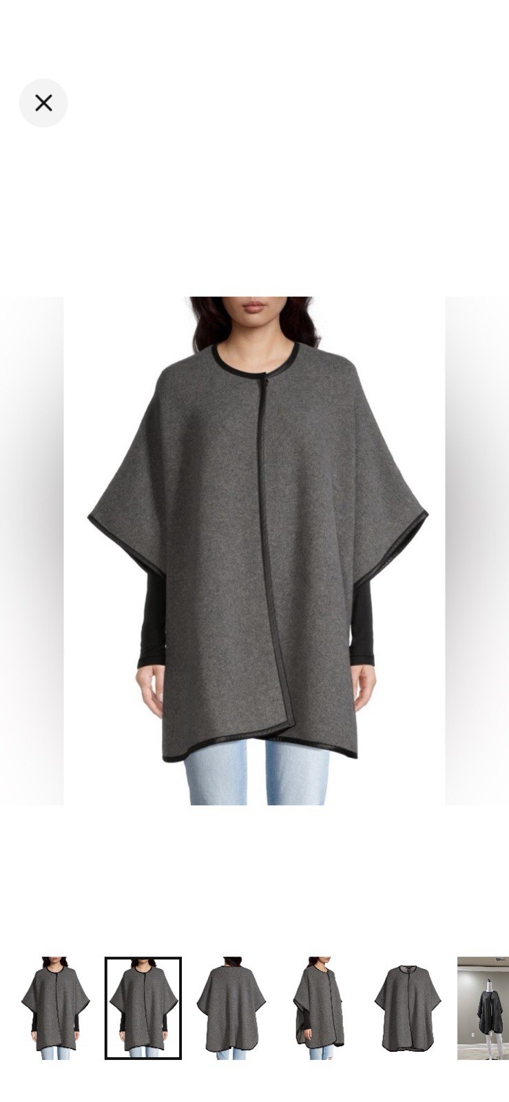 Sophia Cashmere Italian Leather Trim Cape Magnetic Sleeves 1195.00 NO BELT NWT’s