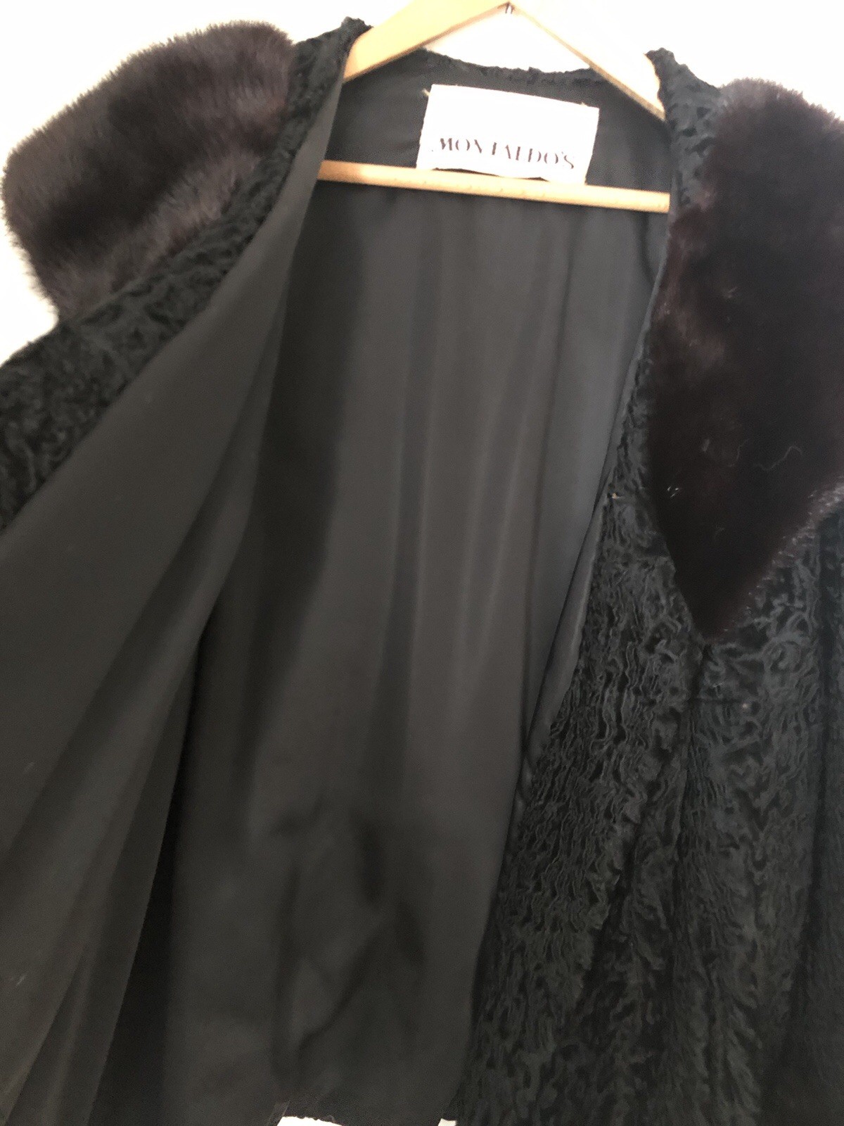 Vintage Montaldo’s Cropped Coat Crafted From Persian Lamb, Mink Collar & Cuffs