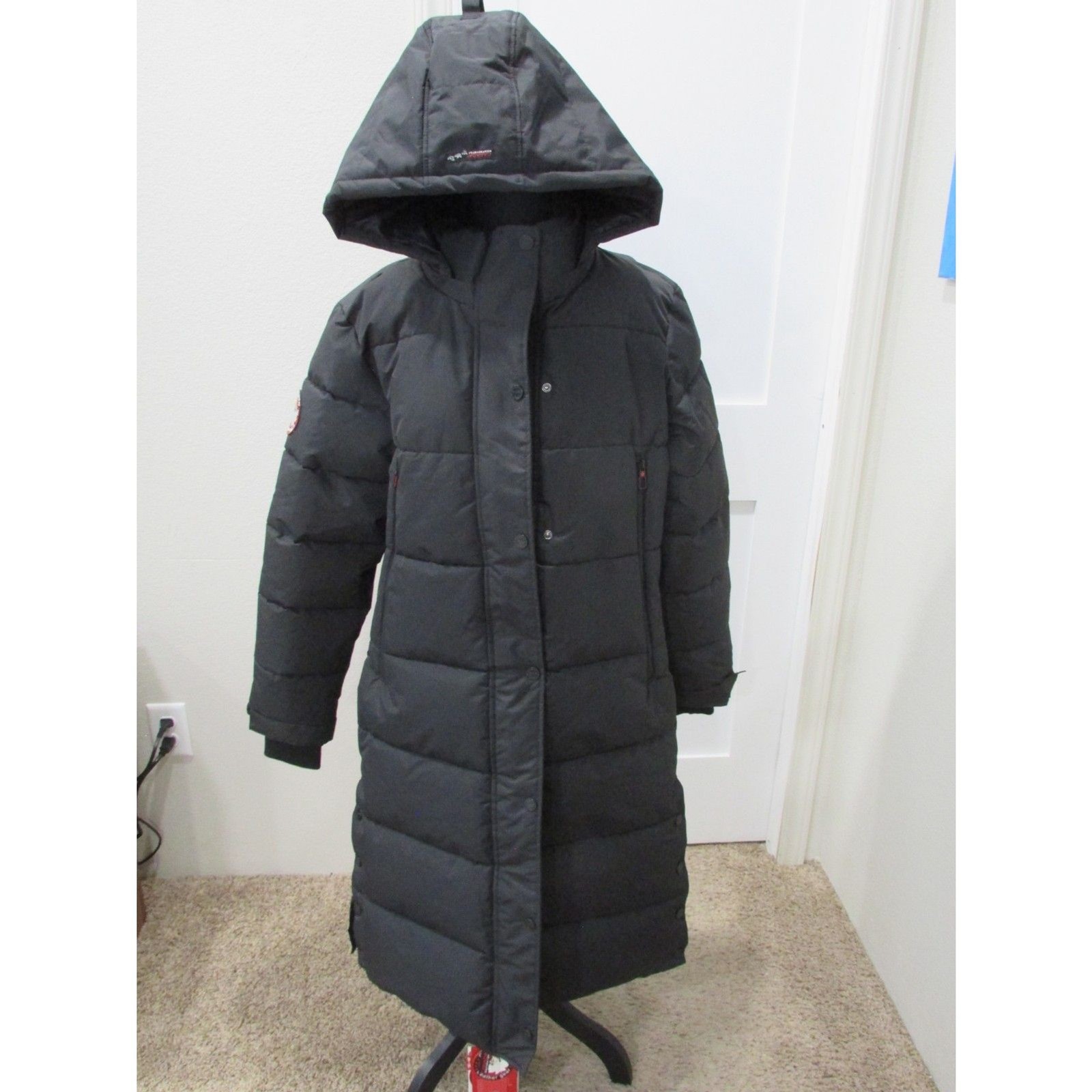 Canada Weather Gear Women’s Black Parka Jacket Long Coat Size SZ L NWT $ 400