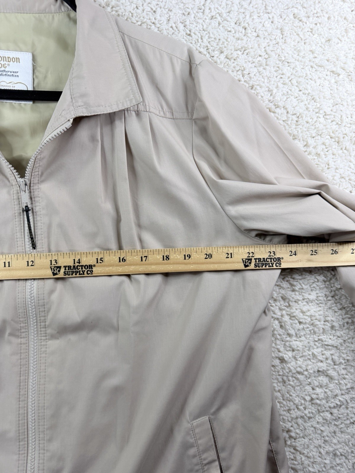 Vintage London Fog Womens 90s Jacket Beige Zip Front Lightweight Coat XL