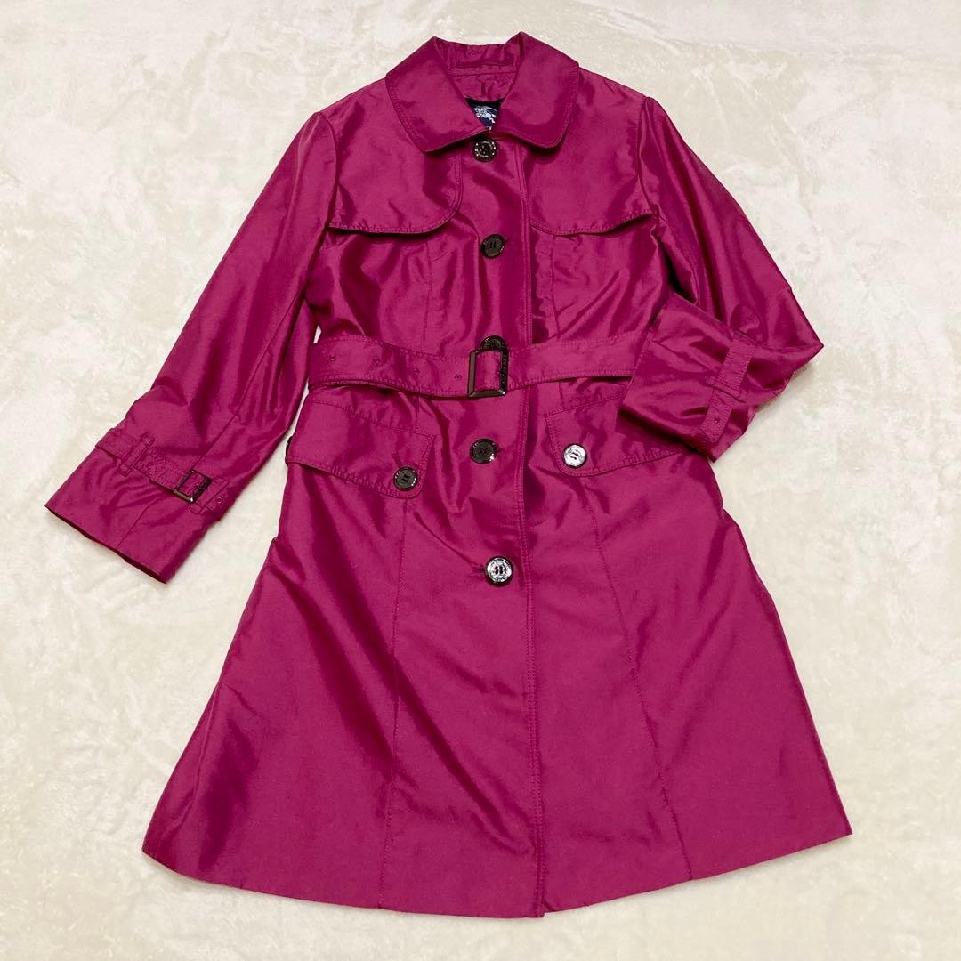 Burberry London Belted Trench Coat Long Coat Purple Size 44
