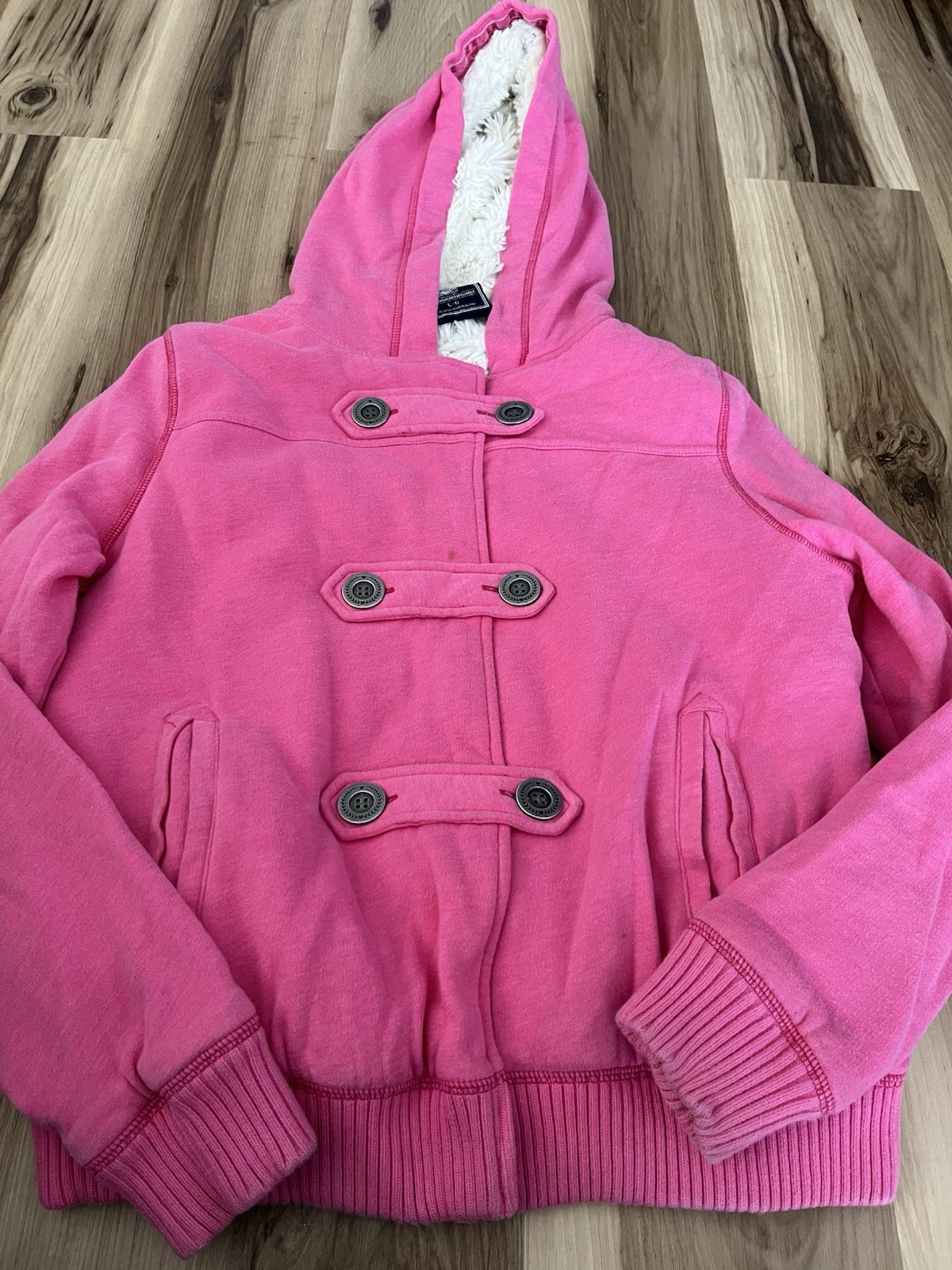 Victoria’s Secret PINK Large Bling Dog Sequined Jacket Faux Sherpa Fur Lined Y2K