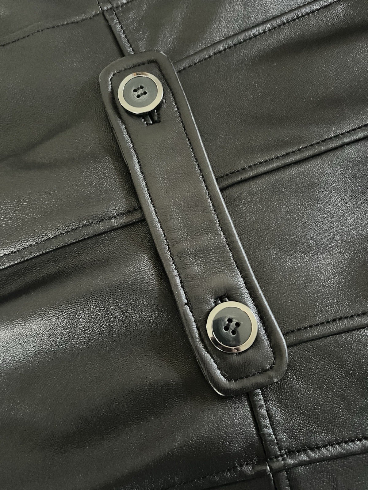 Vintage 90s Wilsons Black Leather Jacket Long XL