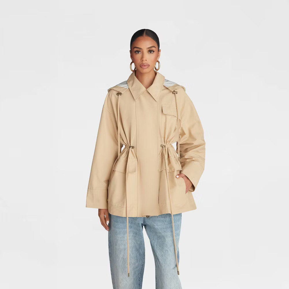KBB by KAHLANA Women’s ‘The Cinched Anorak Jacket’ – Tan M