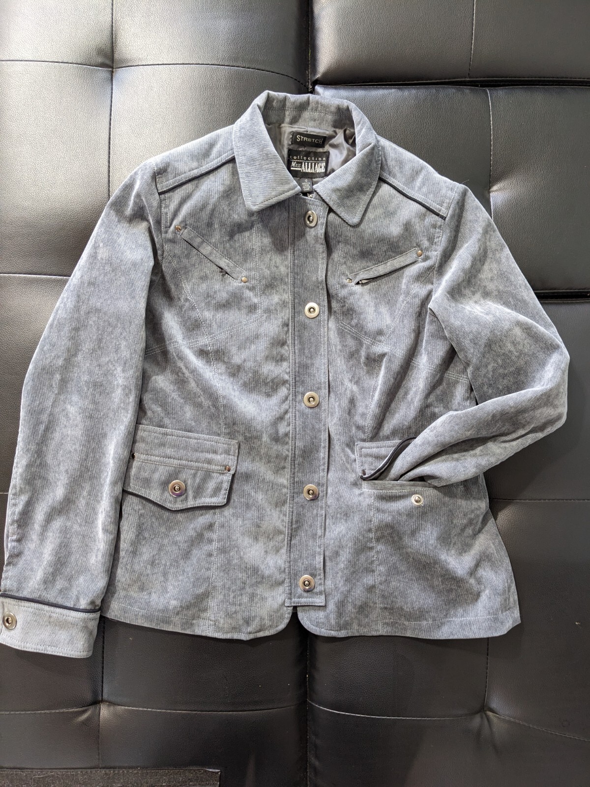Miss Alliage Suede Gray Women’s Zip & Button Jacket 10