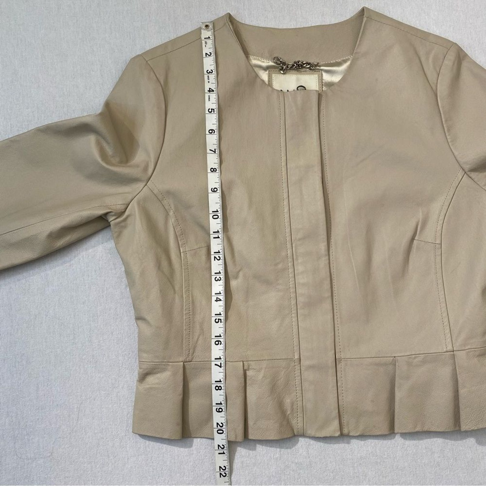 BB Dakota Steve Madden Cream Leather Jacket Minimalist Moto Size S
