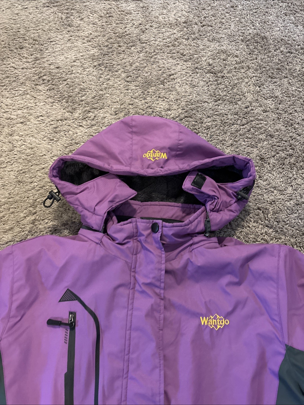 Wantdo Size Large Purple Womens Jacket Ski Snow Skirt Hooded Purple Black Nice