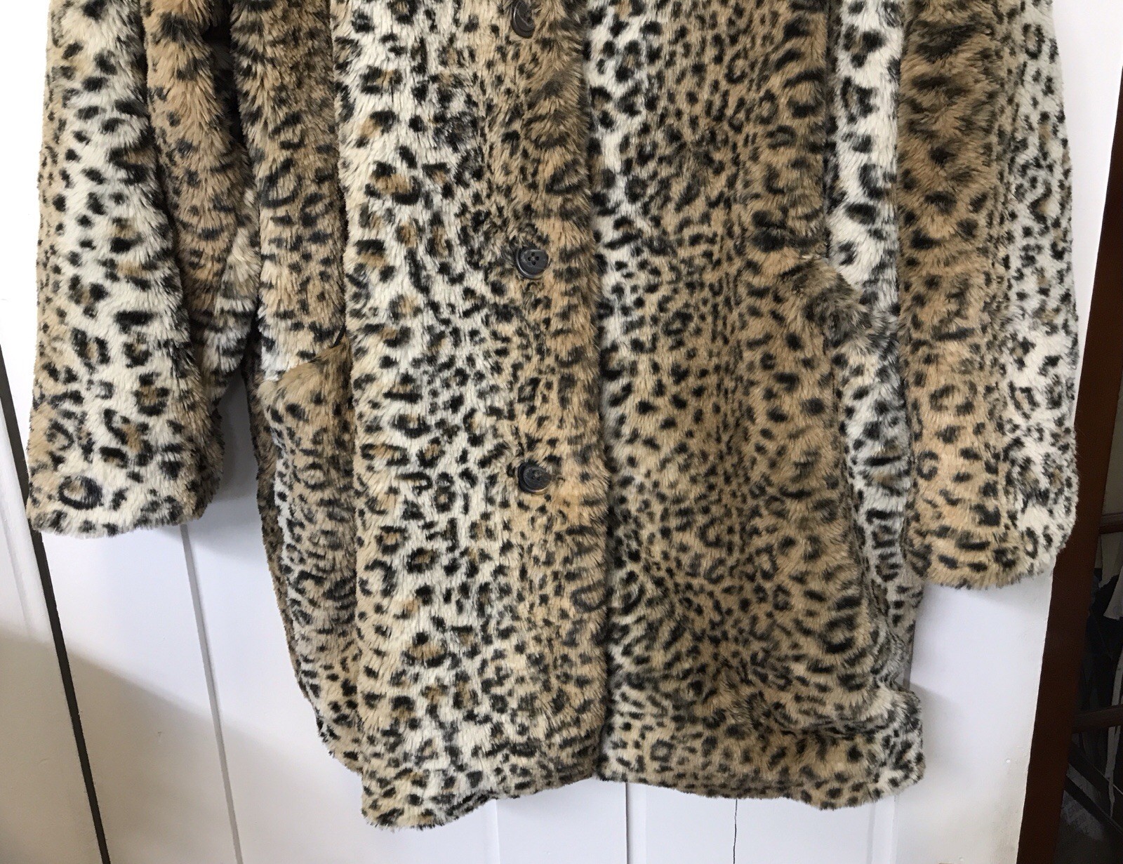 Popsugar Faux Leopard Fur Woman’s Jacket. XXL