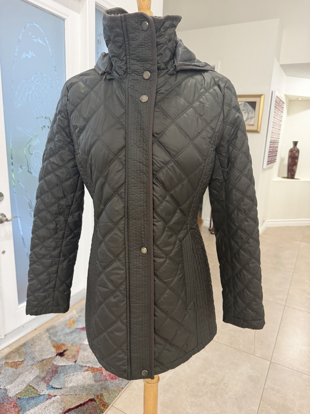 MARK NEW YORK OLIVE GREEN HOODED IMPERMEABLE JACKET- SMALL