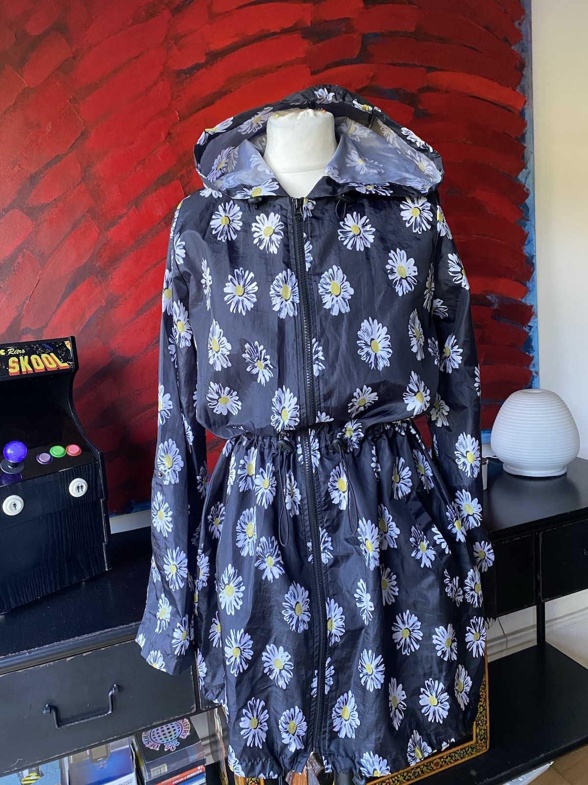 Daisy Pattern Parka Women’s Summer Coat Hooded Jacket Lightweight Outwear 12-14
