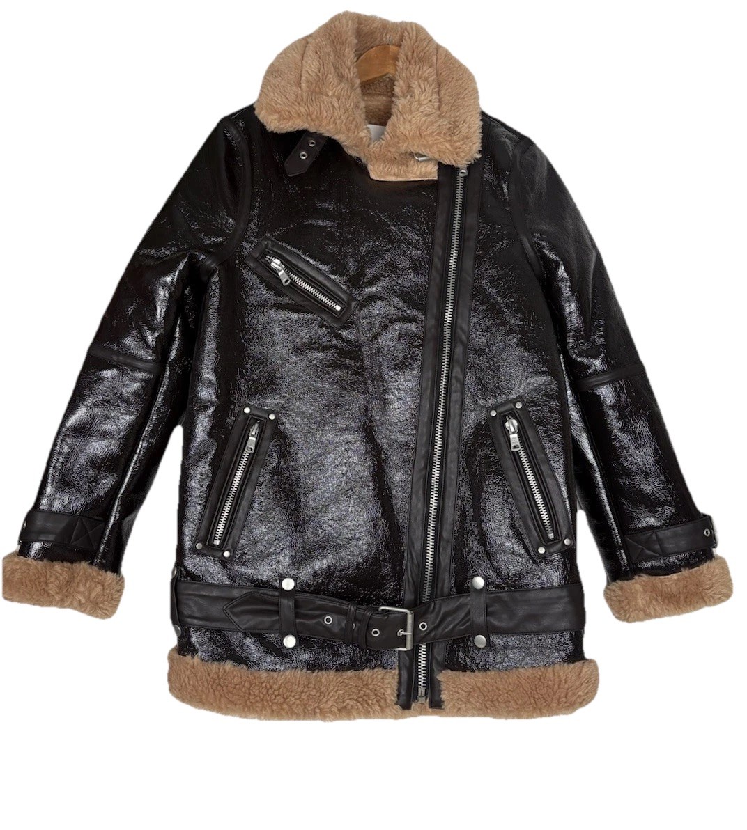 AVEC LES FILLES Joyce Azria Coat Jacket Faux Fur Size S New