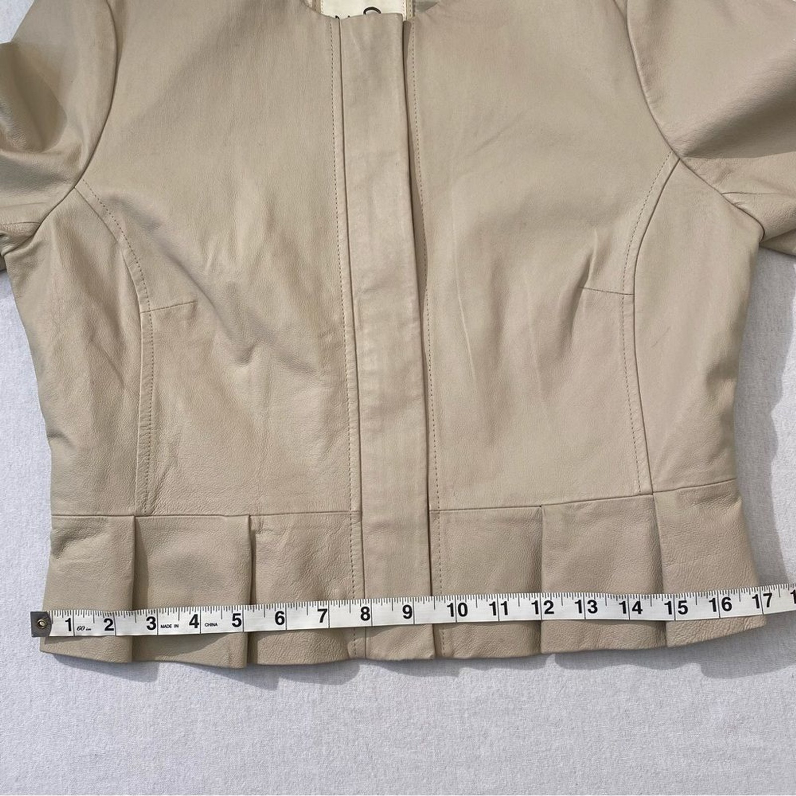 BB Dakota Steve Madden Cream Leather Jacket Minimalist Moto Size S