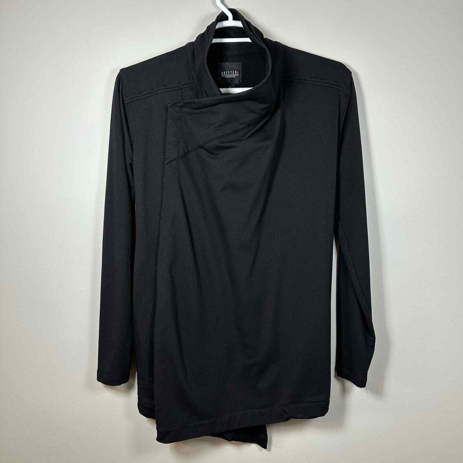 Drifter Small Black Magnetic Close Knit Open Drape Cardigan Jacket