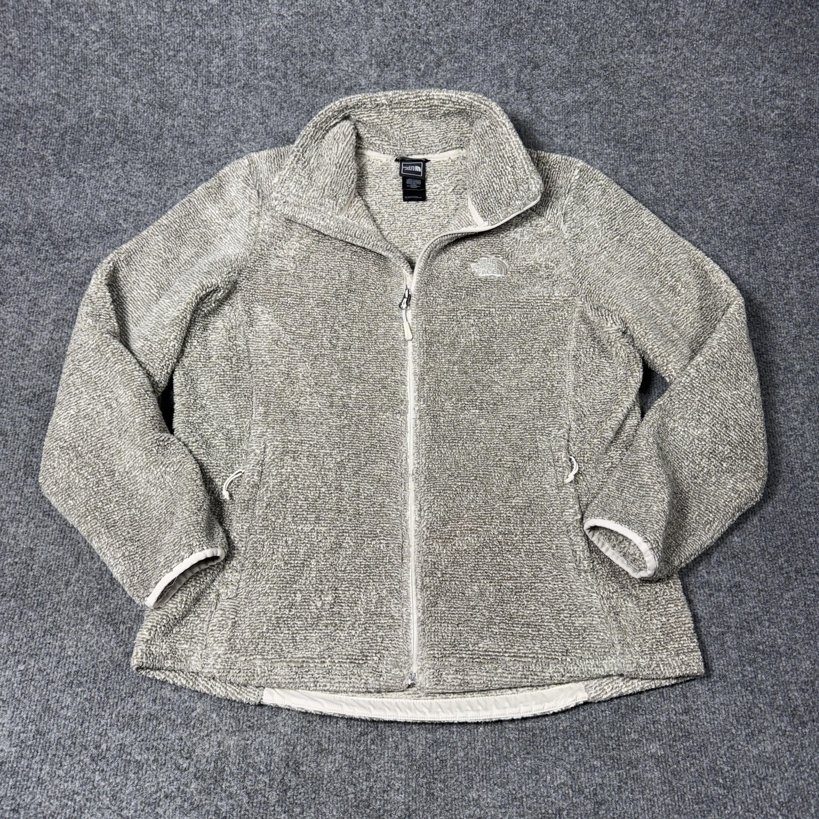 The North Face Fleece Jacket Womens XL Gray Full Zip Sherpa Soft Warm Outdoor