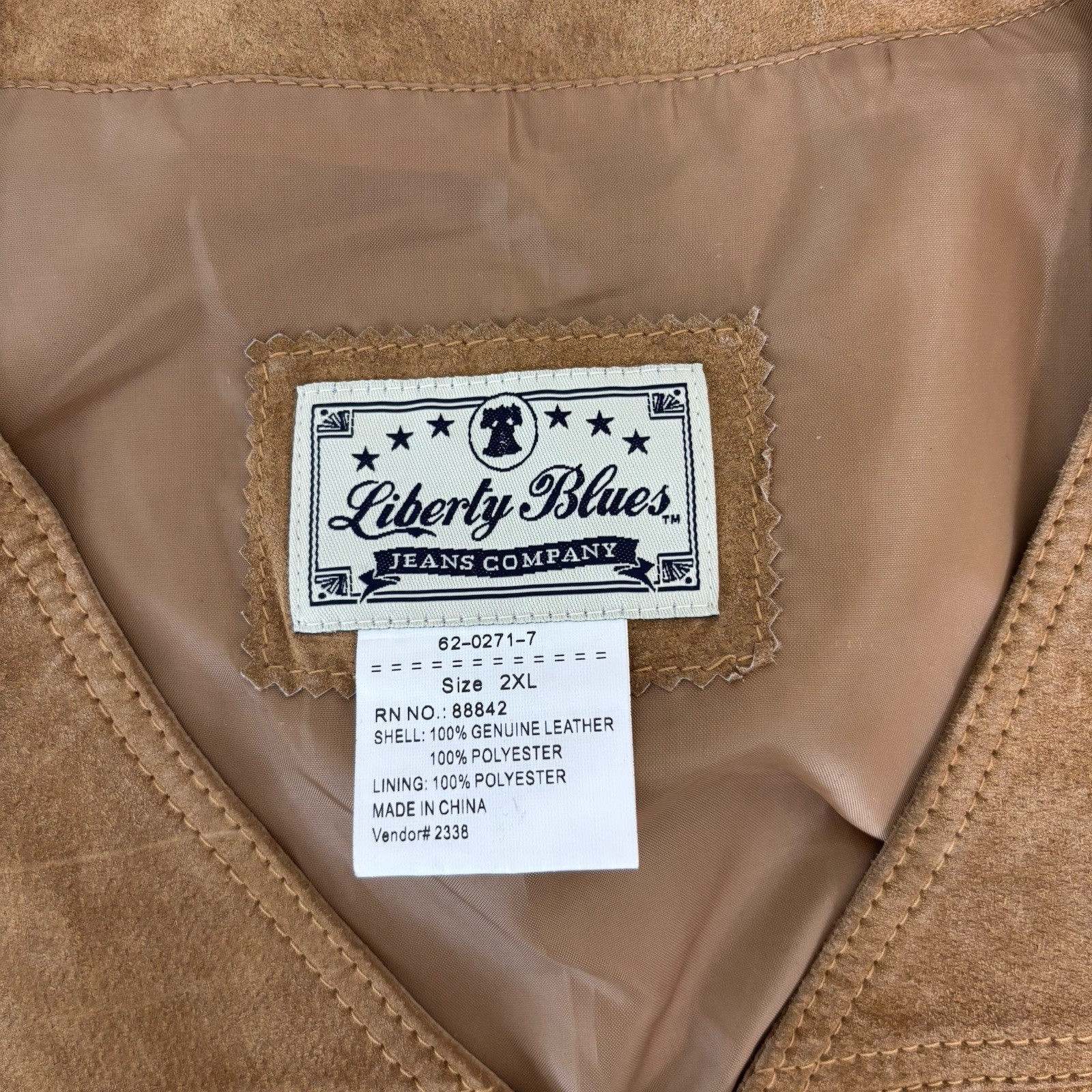 Liberty Blues Suede Vest Size XXL Excellent condition. 100% Genuine Leather