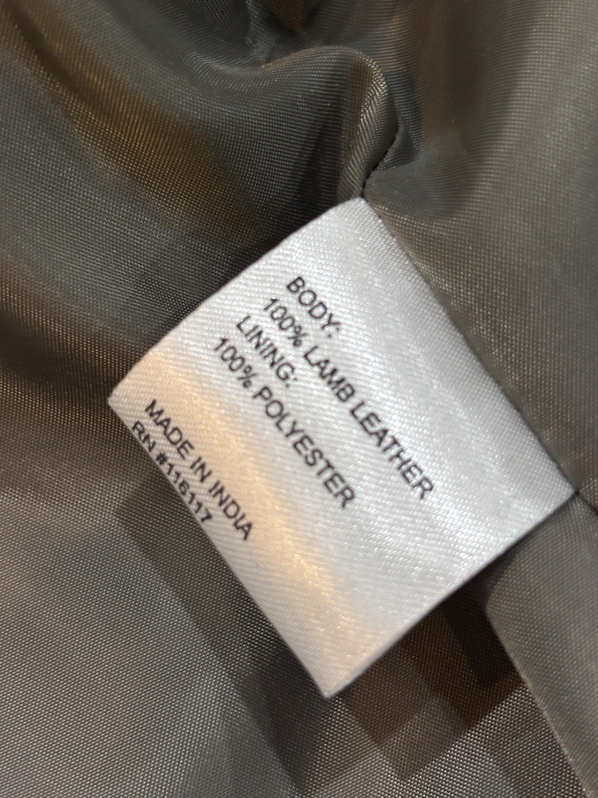 Overland 100% Lamb Leather Jacket Gray Braided Detail Women’s Size L
