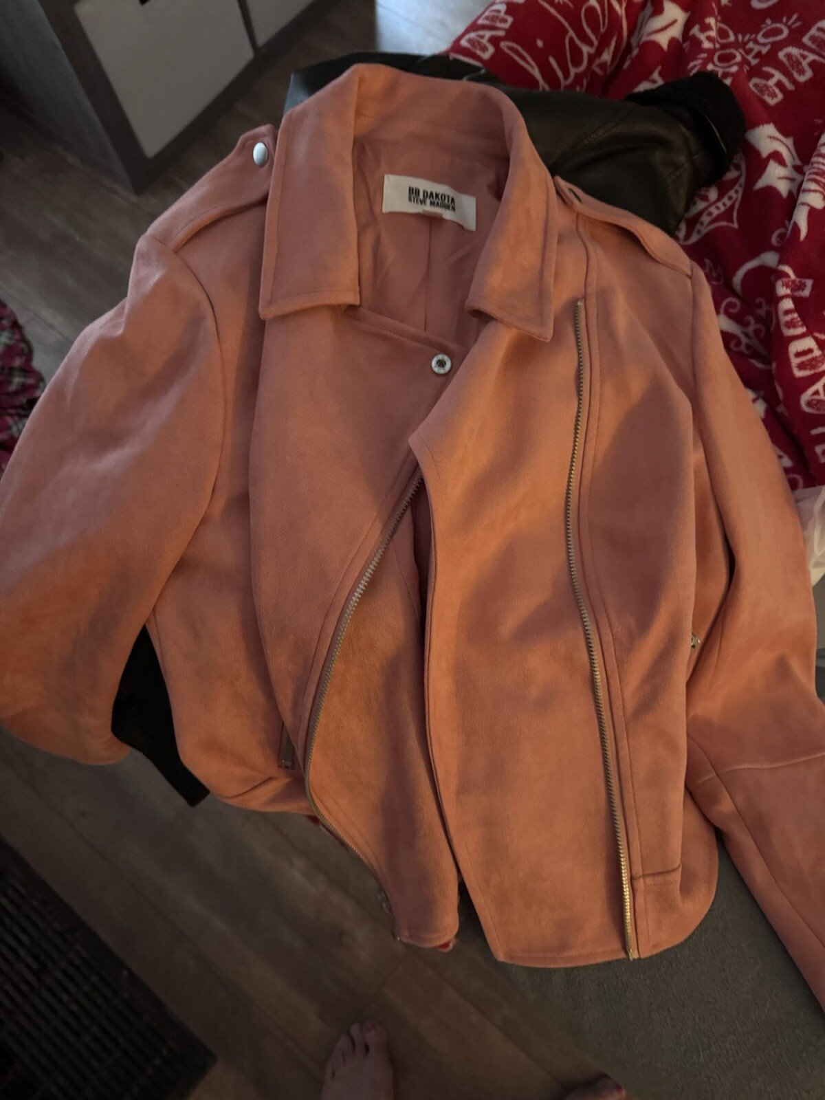 BB Dakota Steve Madden Women Faux Suede Moto Jacket Fashion Staple SZ XLarge