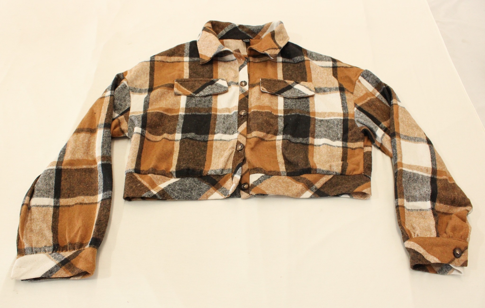 SHEIN Women’s LUNE Plaid Drop Shoulder Flap Detail Jacket AW5 Multi Size XL