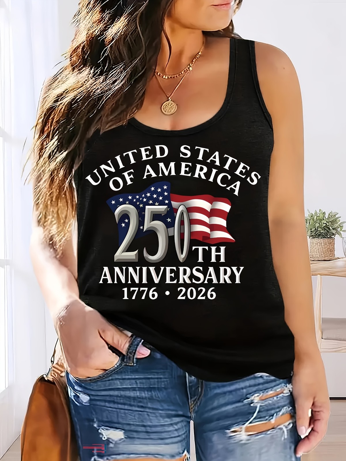 Women’s Vest Casual Summer Sport Tank Top Sleeveless American Flag Printed Tops❀