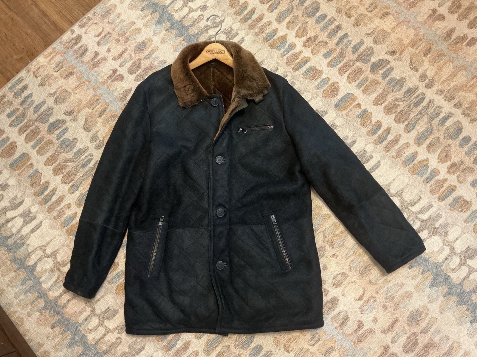 Overland Women’s 100% Sheepskin Shearling Coat Long Size 44