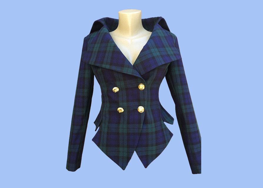Women Black Watch Tartan Jacket,Scottish Plaid Jacket,Highland Tartan Jacket