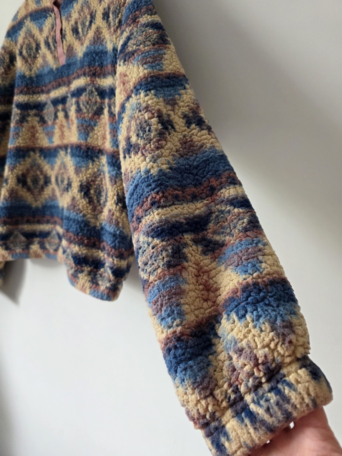 SO Multicoloured Aztec Design Fleece Jacket Size L UK 14-16