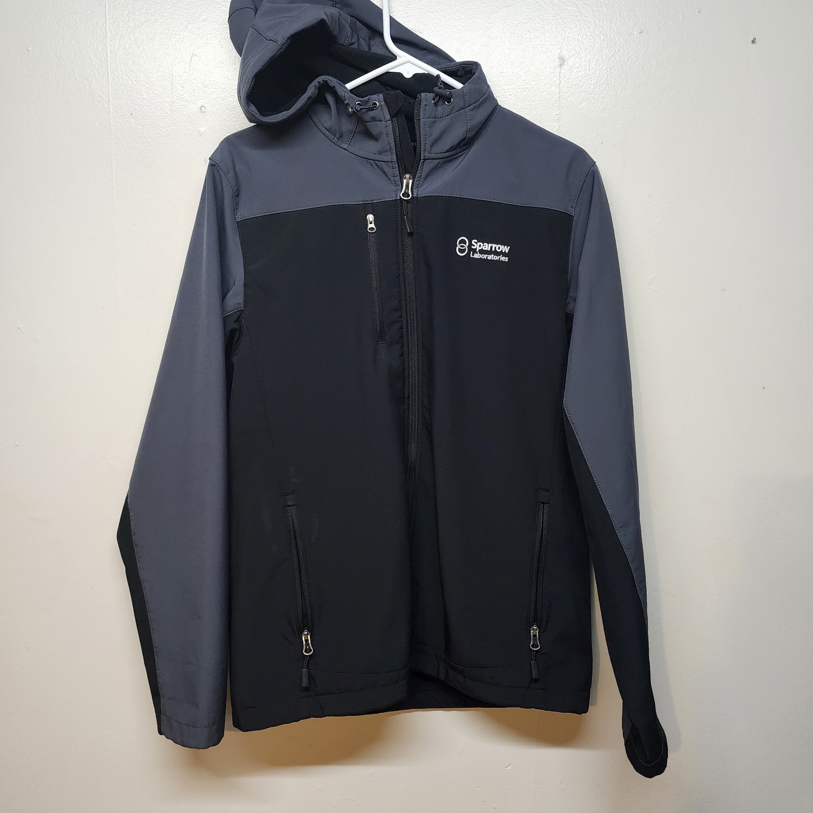Port Authority Womens Hooded Core Soft Shell Jacket Medium Grey Black With Hood