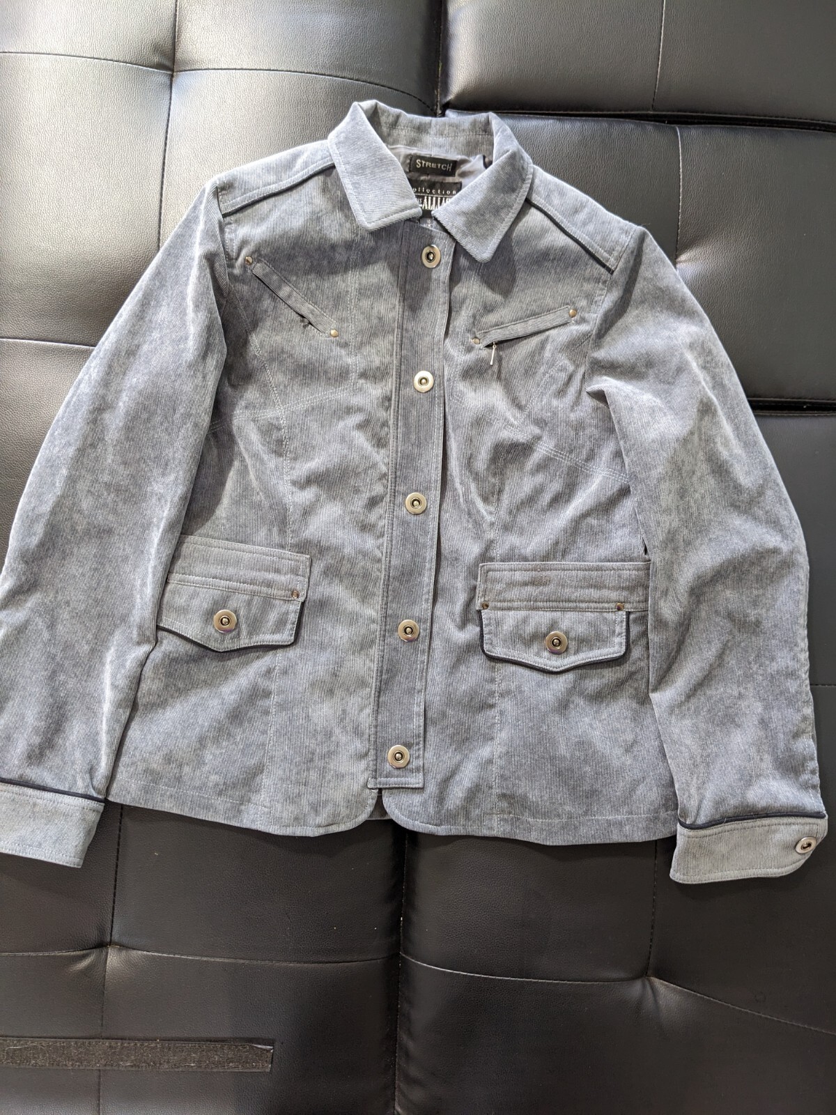 Miss Alliage Suede Gray Women’s Zip & Button Jacket 10