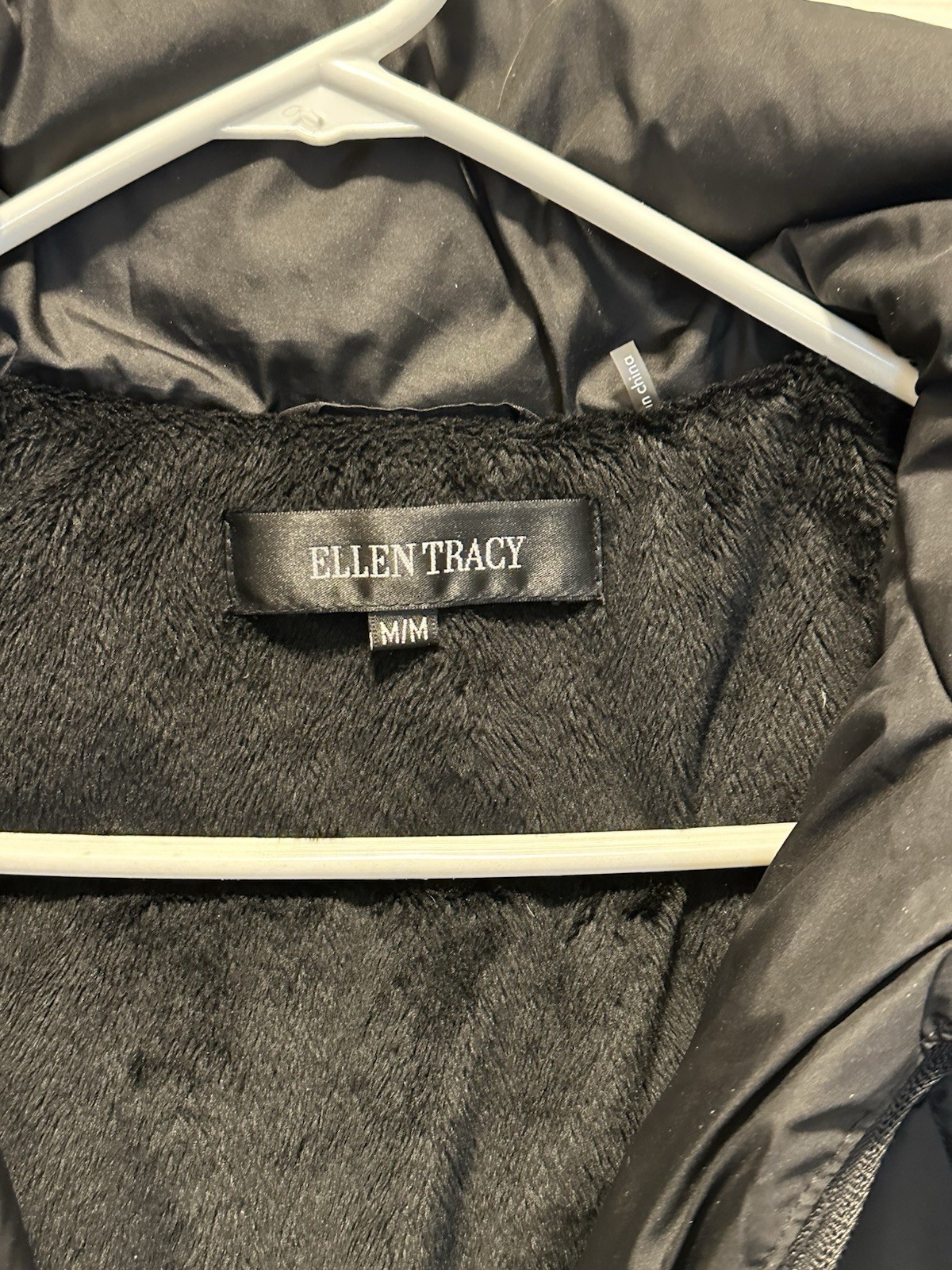 Ellen Tracey Puffer Mid-Length Belted Hooded Jacket With Gold Accents