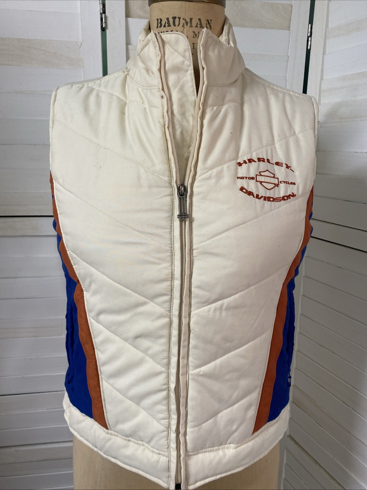 HARLEY DAVIDSON MOTORCYCLES Puffer Jacket Vest Full Zip Women’s Small