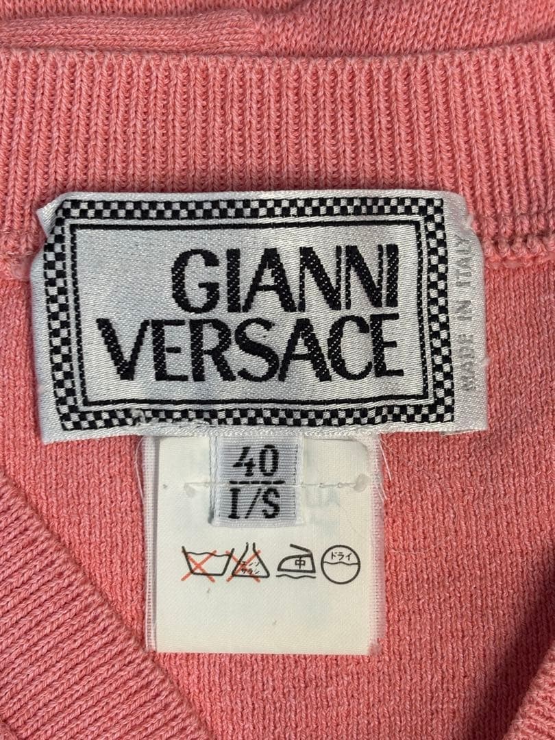 USED [EXCELLENT CONDITION] GIANNI VERSACE SHORT-SLEEVE SUMMER KNIT, PINK, SIZE