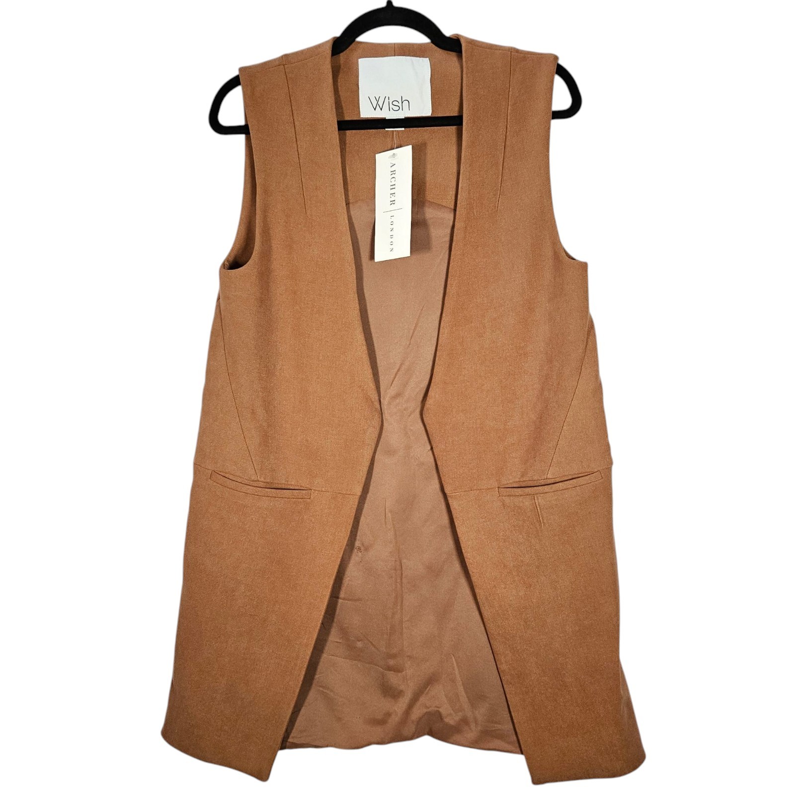 Wish Australia Vest Jacket Women’s AUS 8 XS The Arosa Vest Brown NWT Preppy Boho