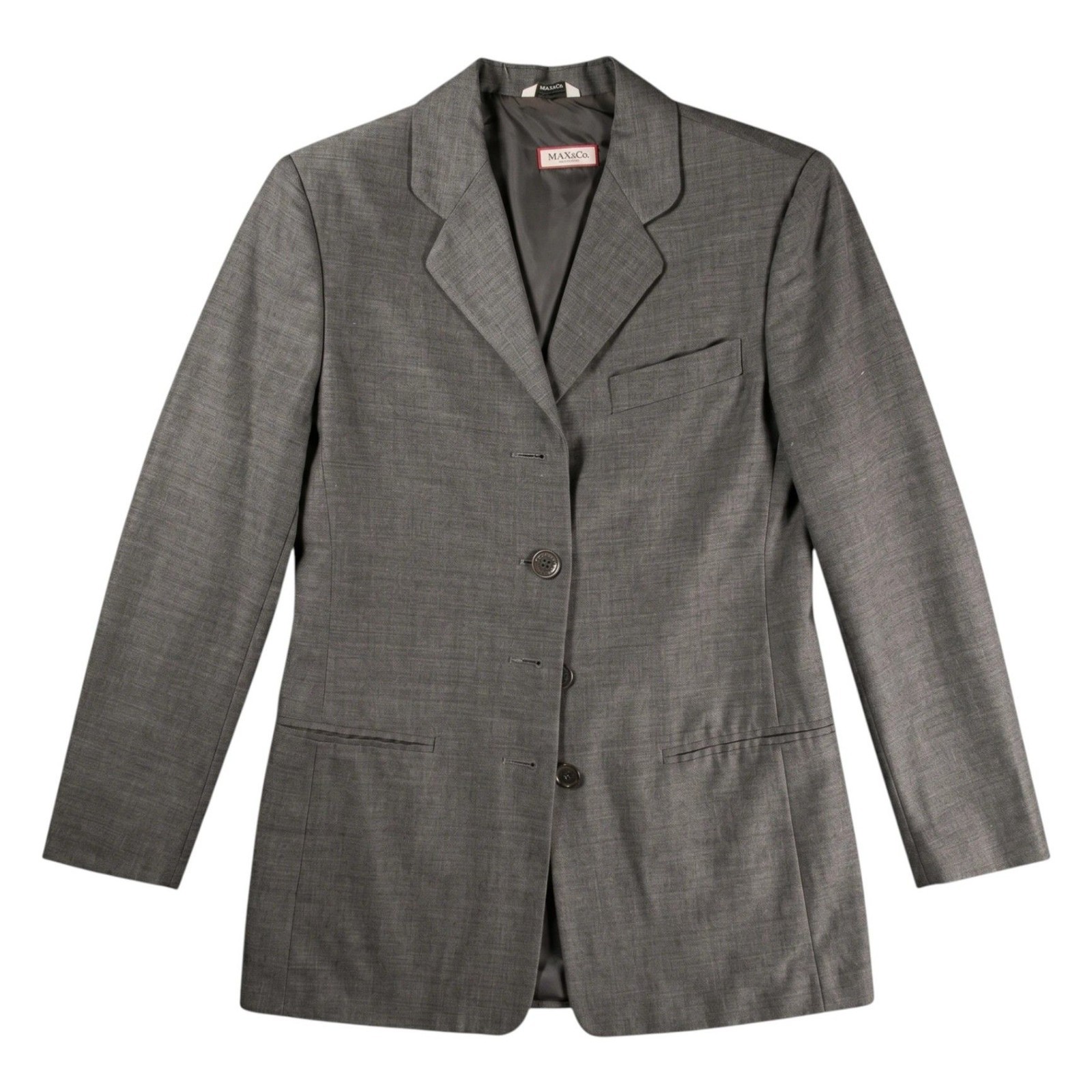 MAX&Co. Single-breasted Blazer — Viscose — Grey — Size 36