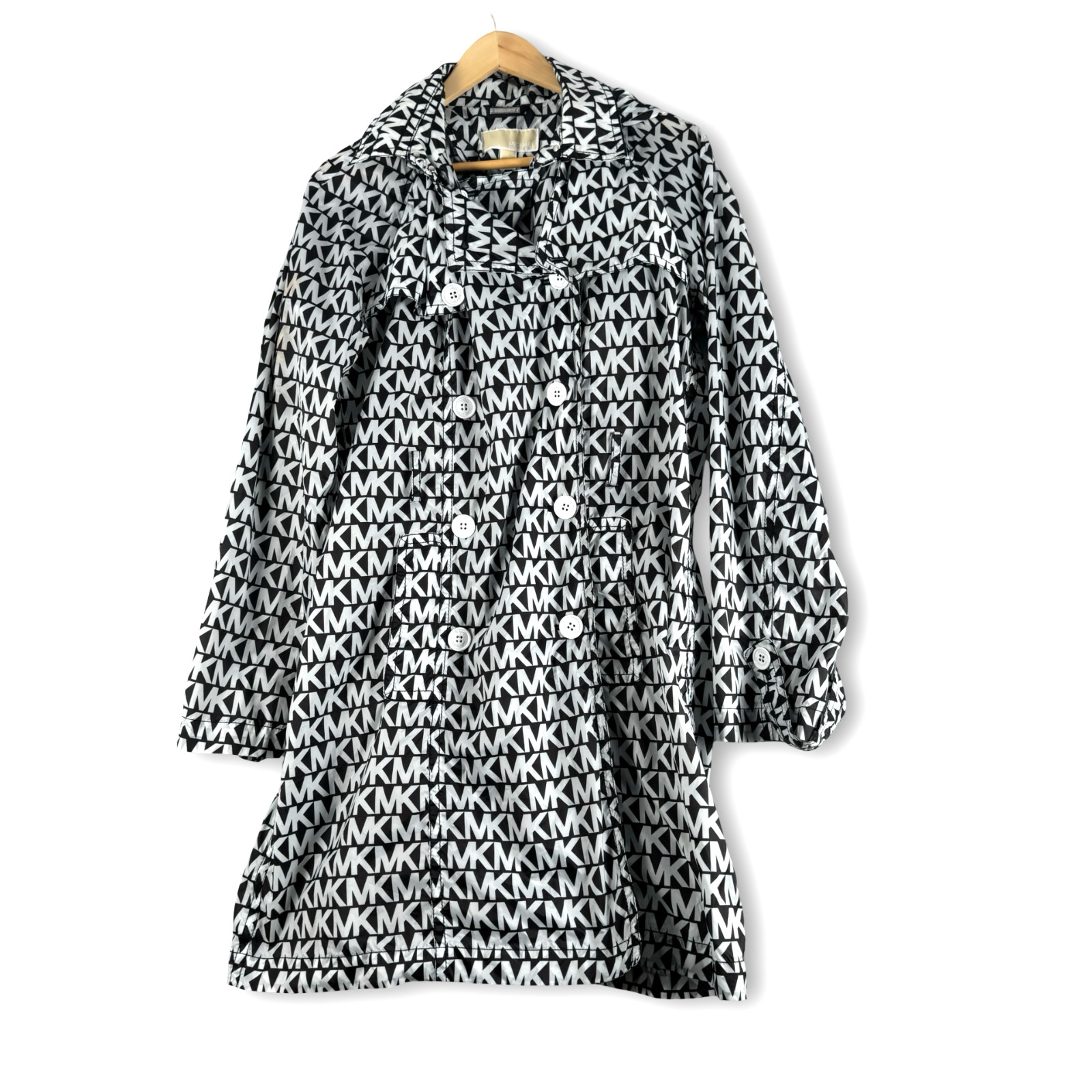Michael Michael Kors Womens Logo MK Light Button Rain Jacket Sz XL