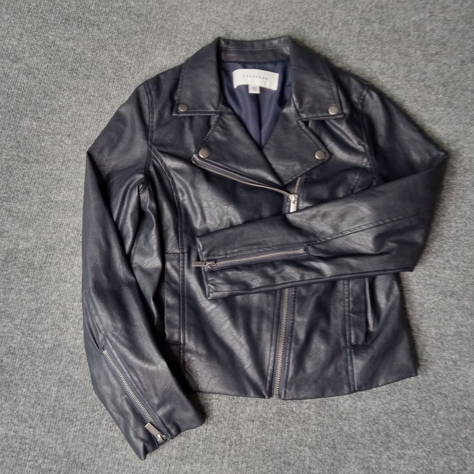Pop Sugar Faux Leather Jacket Women XS Pit 17