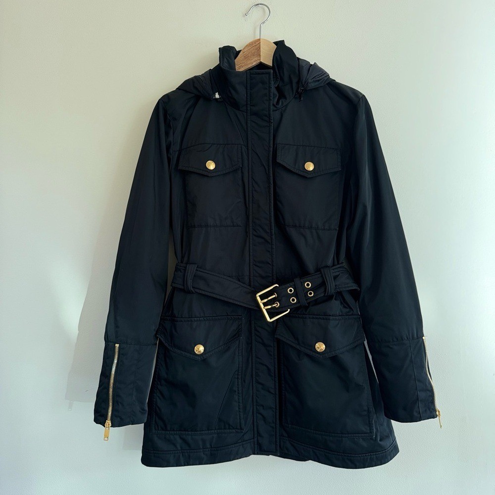 Gucci Belted Hooded Parka Coat Size 44