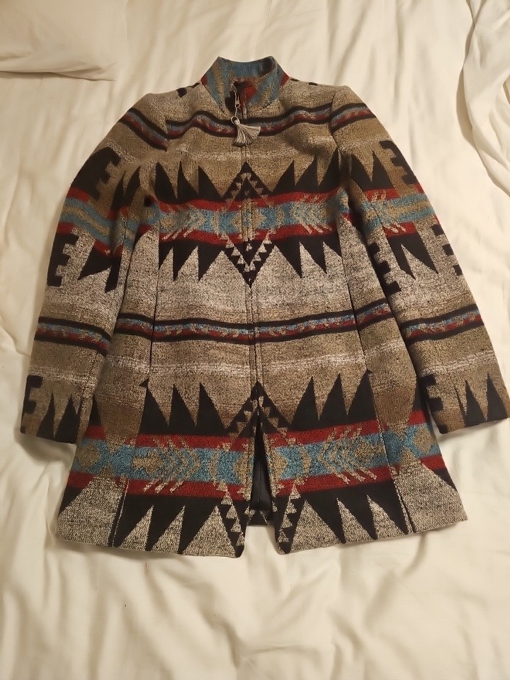 King Ranch Western,Aztec Design Women Coat- Jacket S M 100% Polyester Made-China