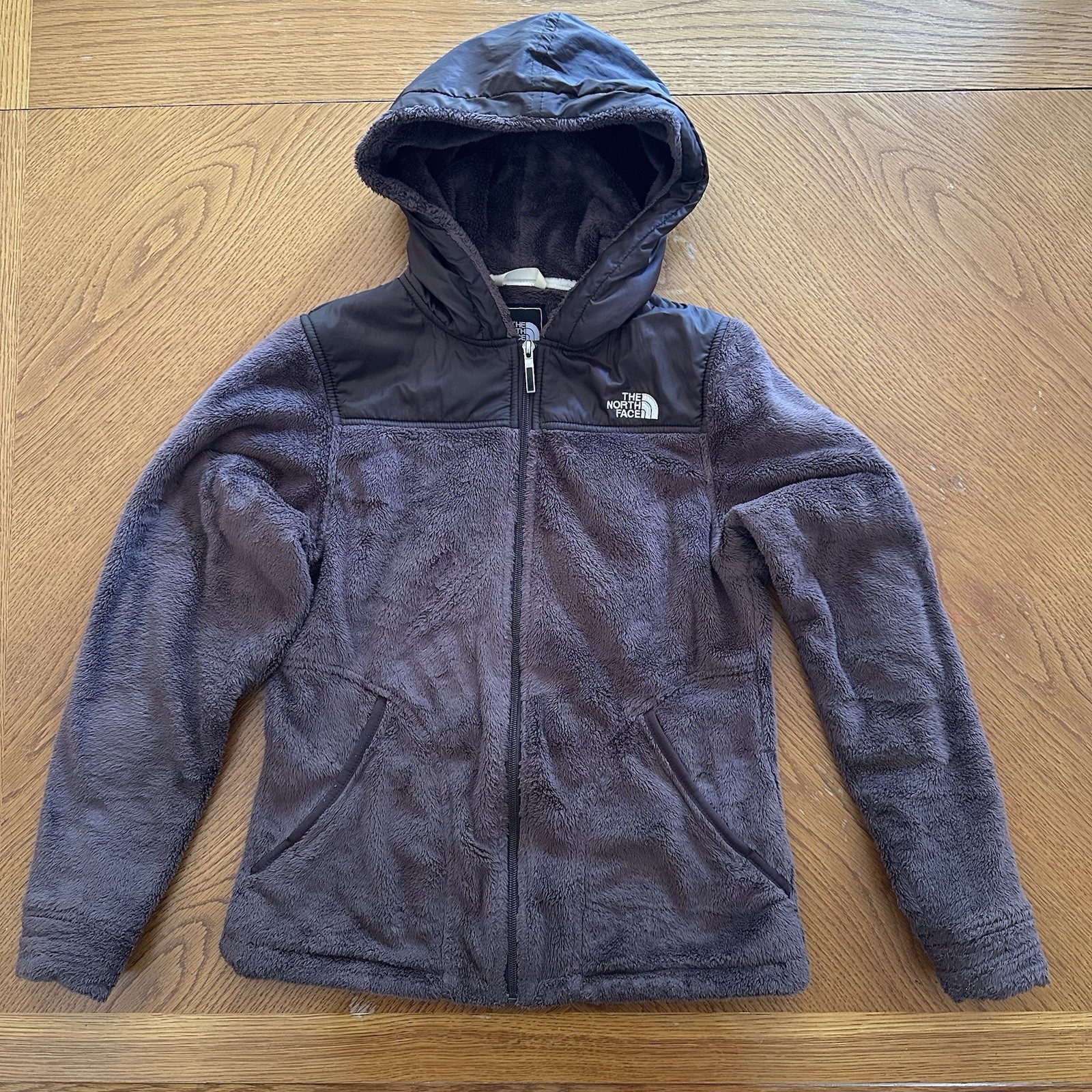 THE NORTH FACE Women’s Full-Zip Hooded Brown Fleece Jacket Size S/P
