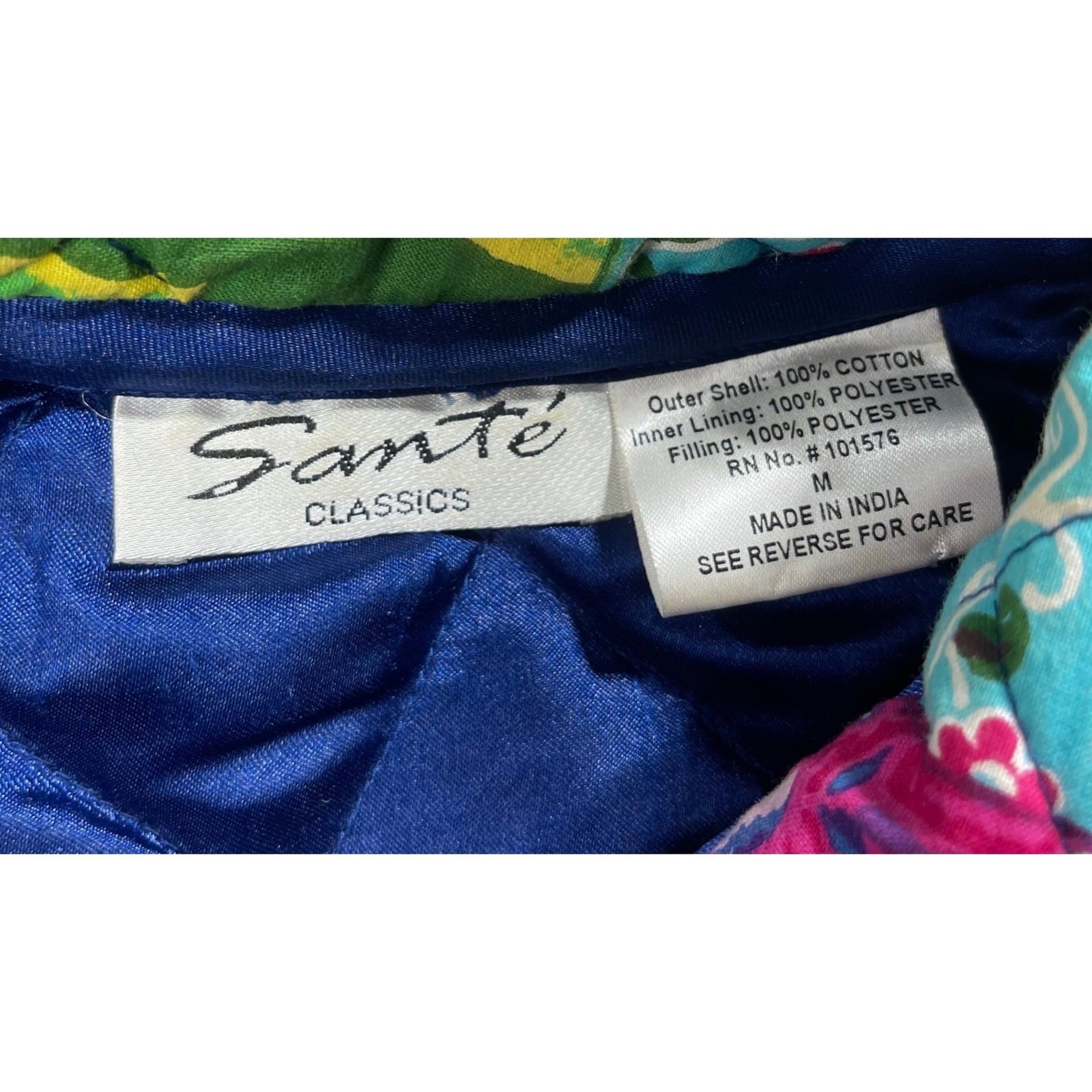 Sante Classics Quilted Patchwork Jacket Women Medium Cottagecore Floral