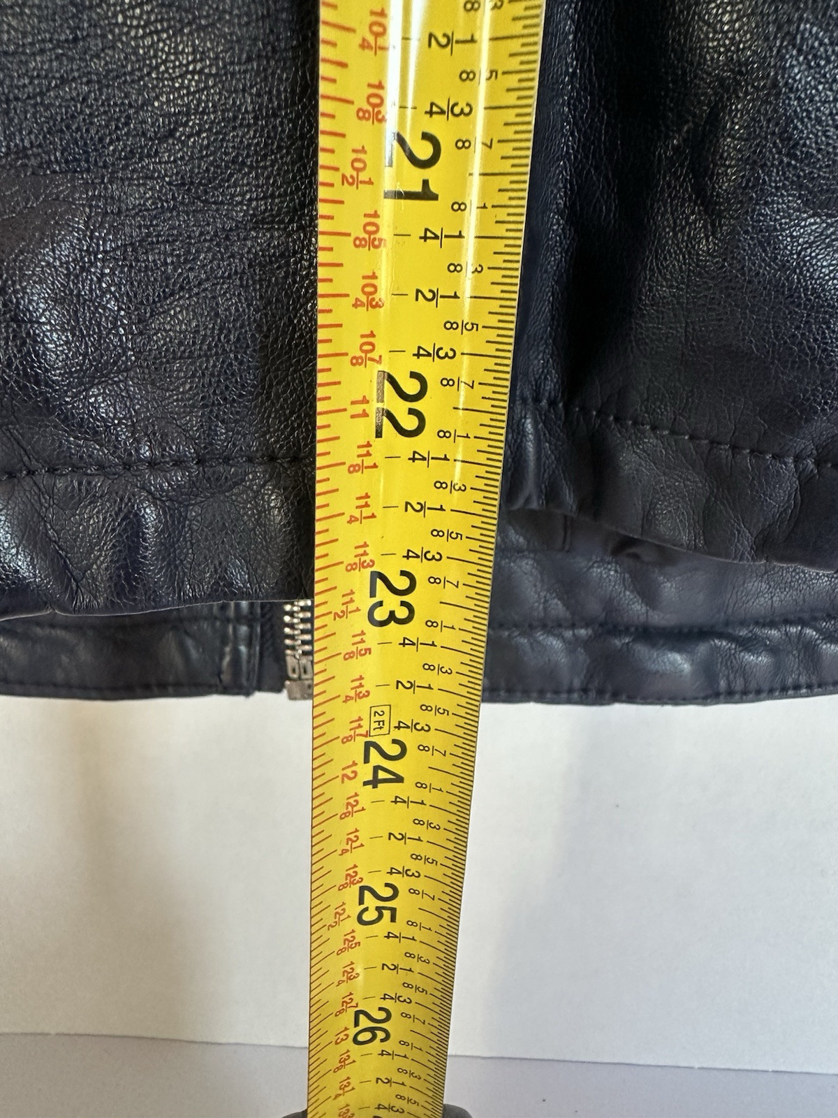 Kenneth Cole Reaction Moto Jacket Navy XL Stretch Faux Leather Designer Sturgis