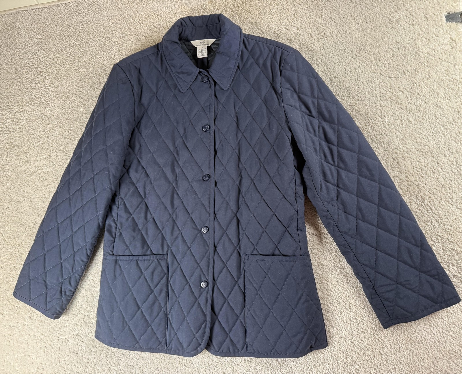 Brooks Brothers 346 Jacket Womens 10 Quilted Diamond Coat Classic Outdoor