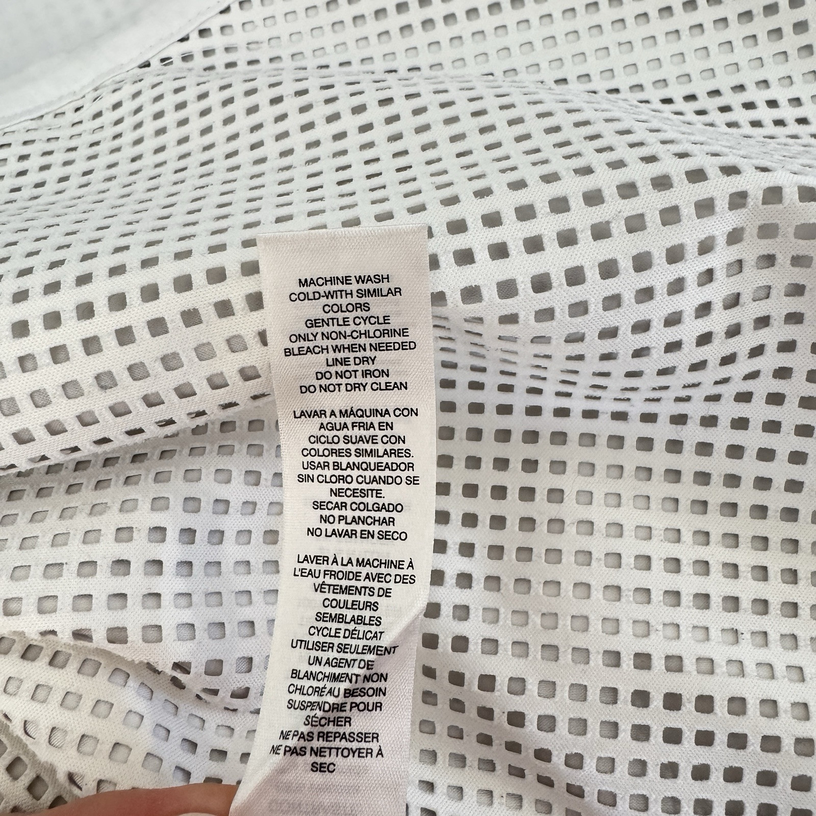 Chicos White Faux Leather Perforated Jacket Asymmetrical Open Front Sz 0 4/S