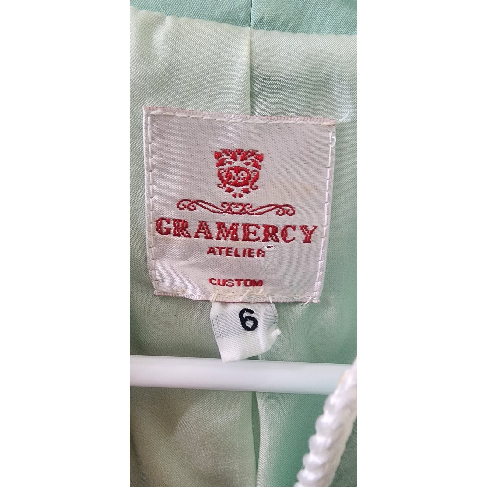 Gramercy Atelier Mint Green Botanical Print Longline Blazer Jacket Womens 6