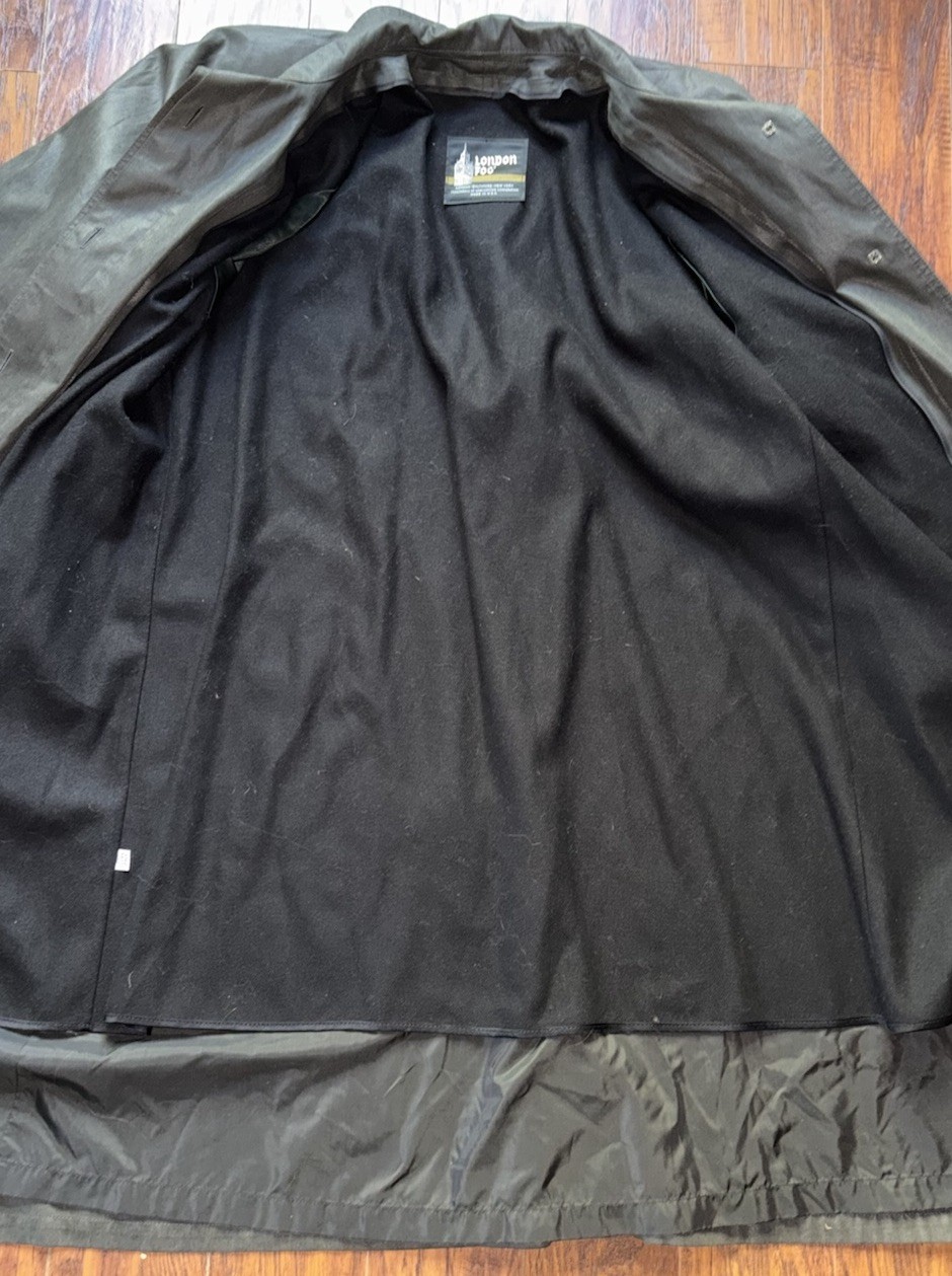 Vintage Dark Green London Fog Coat Womens 8P Trench Zip Liner Classic Academia