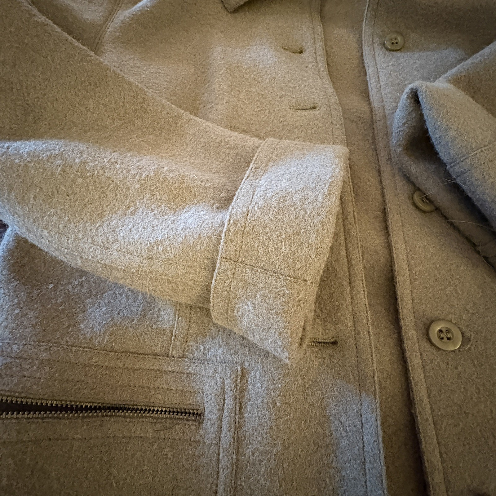 Talbots Alpaca Wool Blend Button Up Olive Jacket pockets Women’s L