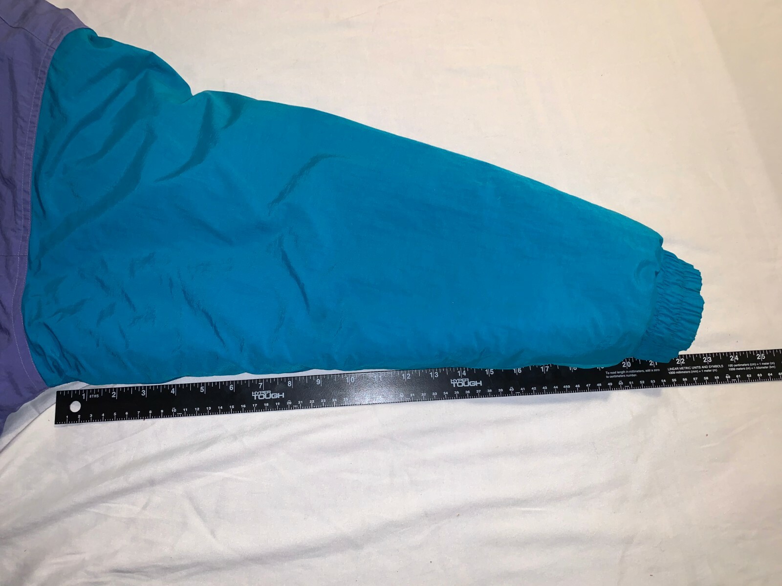 VINTAGE RETRO WOMENS SPALDING SPORT BLUE AND PURPLE WINTER COAT WITH HOOD LARGE
